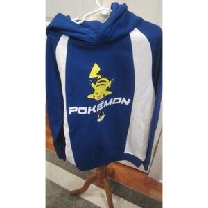 NWT ROYAL BLUE & WHITE HOODED POKEMON SWEATSHIRT  BY H&M SIZE 8-10